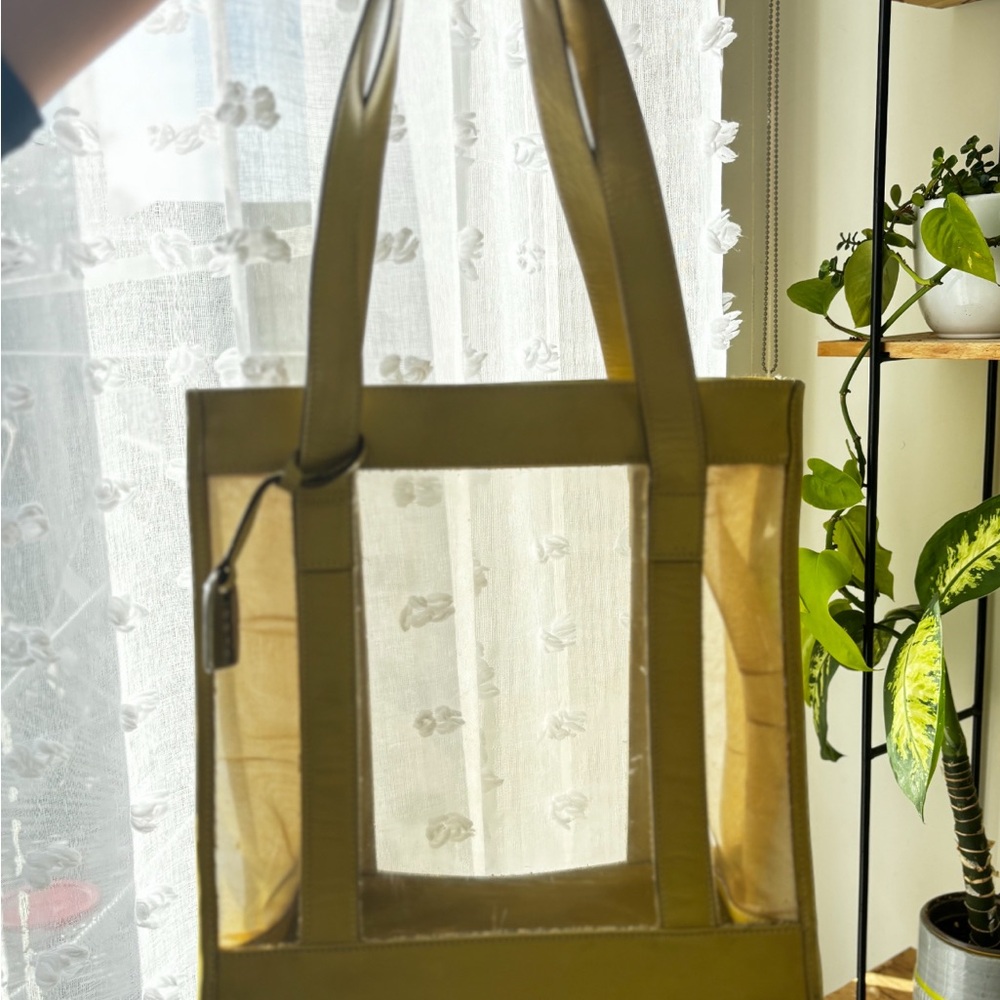 Vintage Gucci Mesh Yellow Tote Bag